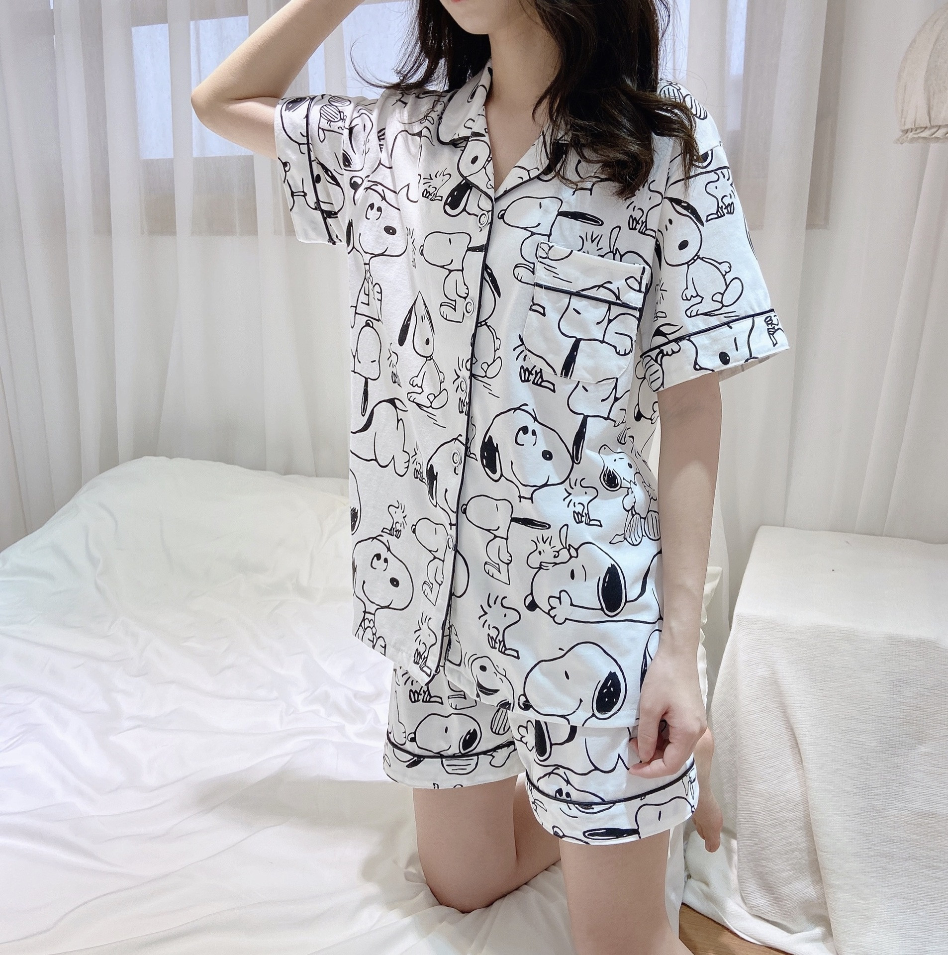 Foto 4 pulgar | Venta Internacional- Conjunto de Pijama Corta de Verano