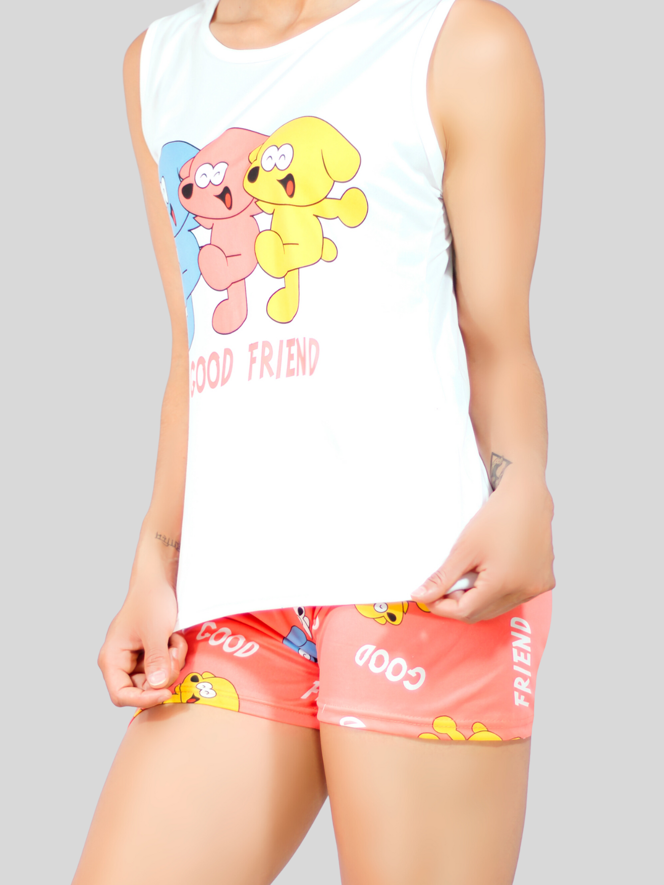 Foto 5 | Set Pijama de Short y Blusa Estampado para Mujer