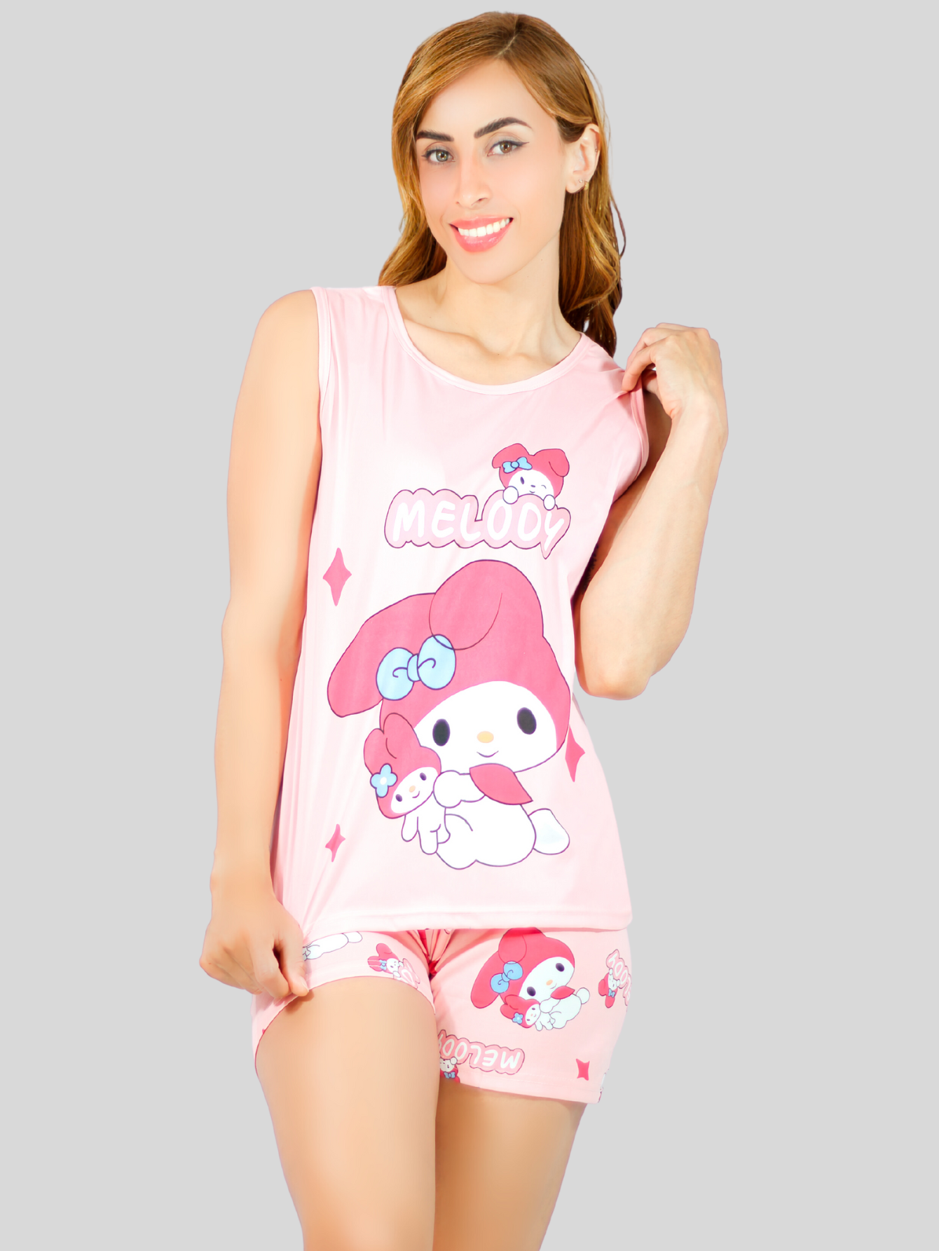 Foto 3 pulgar | Set Pijama de Short y Blusa Estampado para Mujer