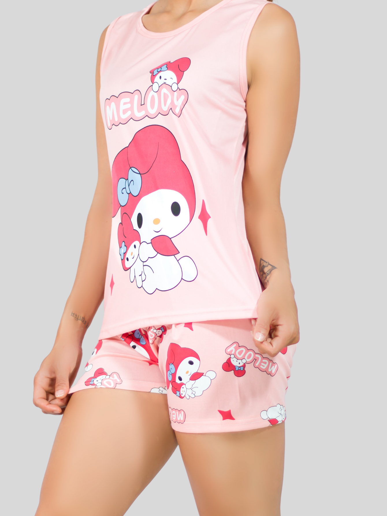 Foto 6 pulgar | Set Pijama de Short y Blusa Estampado para Mujer