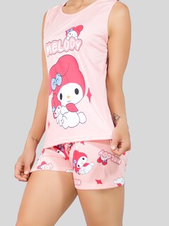 Foto 5 | Set Pijama de Short y Blusa Estampado para Mujer