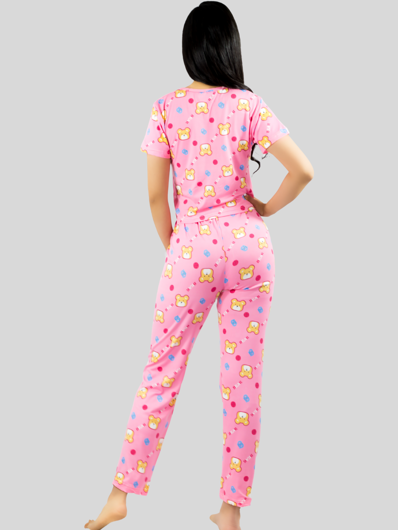 Foto 4 pulgar | Pijama De 3 Piezas Mujer Pantalon Short Y Playera A Juego Pij-077-3 Diseño Unico Pijama De Mujer