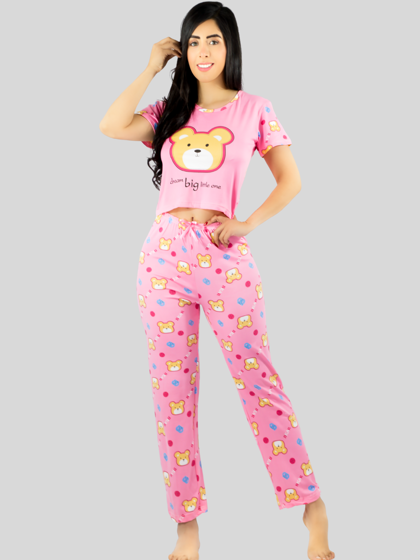 Foto 5 pulgar | Pijama De 3 Piezas Mujer Pantalon Short Y Playera A Juego Pij-077-3 Diseño Unico Pijama De Mujer