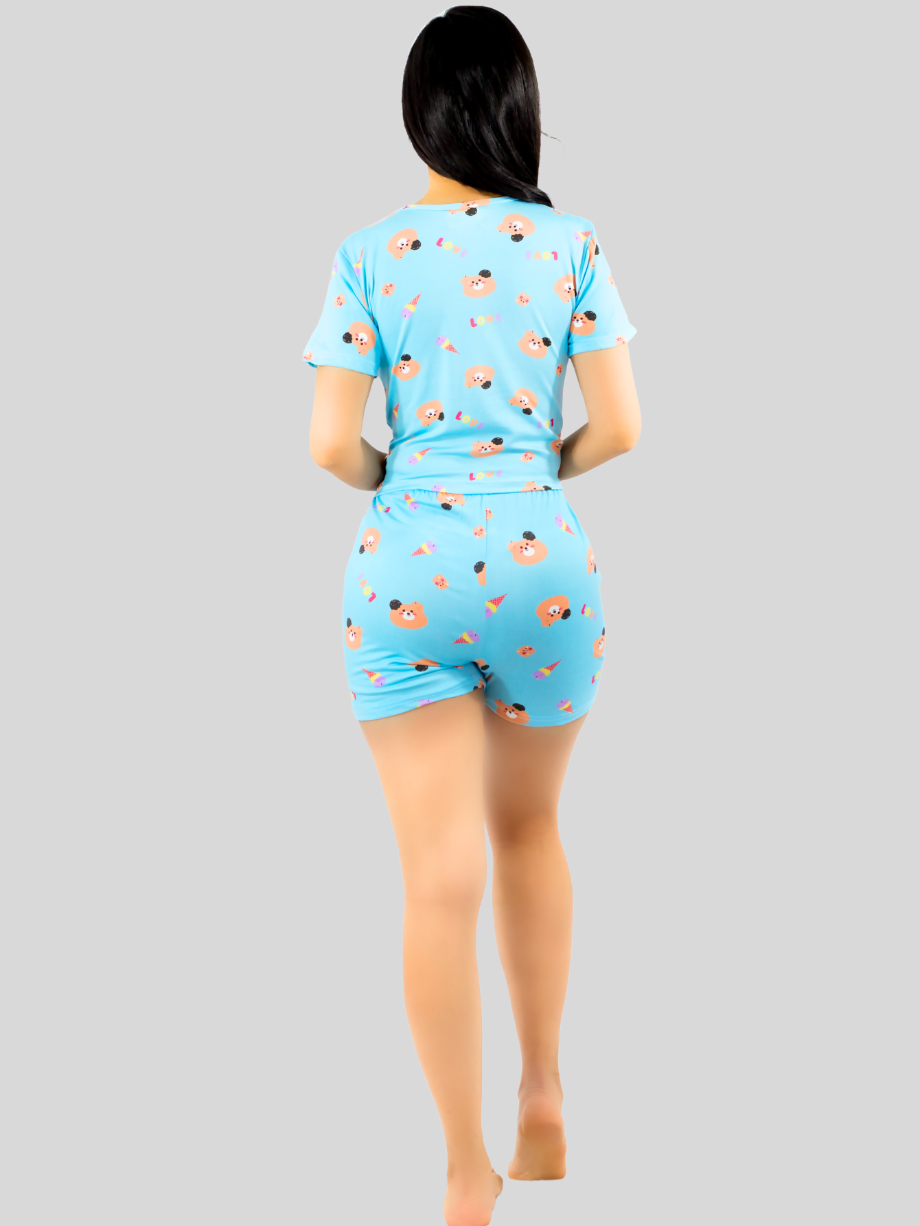 Foto 8 pulgar | Pijama De 3 Piezas Mujer Pantalon Short Y Playera A Juego Pij-077-3 Diseño Unico Pijama De Mujer