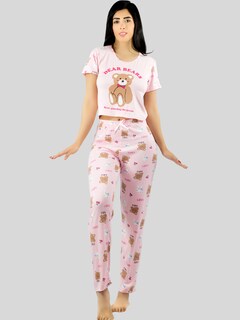 Foto 4 | Pijama De 3 Piezas Mujer Pantalon Short Y Playera A Juego Pij-077-3 Diseño Unico Pijama De Mujer