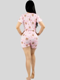 Foto 7 | Pijama De 3 Piezas Mujer Pantalon Short Y Playera A Juego Pij-077-3 Diseño Unico Pijama De Mujer