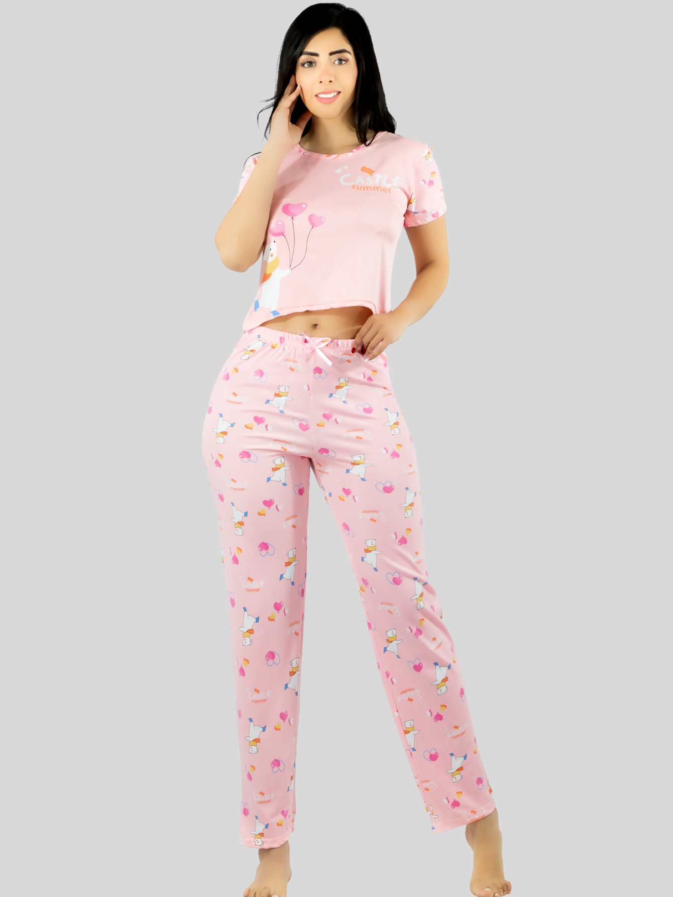 Foto 5 pulgar | Pijama De 3 Piezas Mujer Pantalon Short Y Playera A Juego Pij-077-3 Diseño Unico Pijama De Mujer