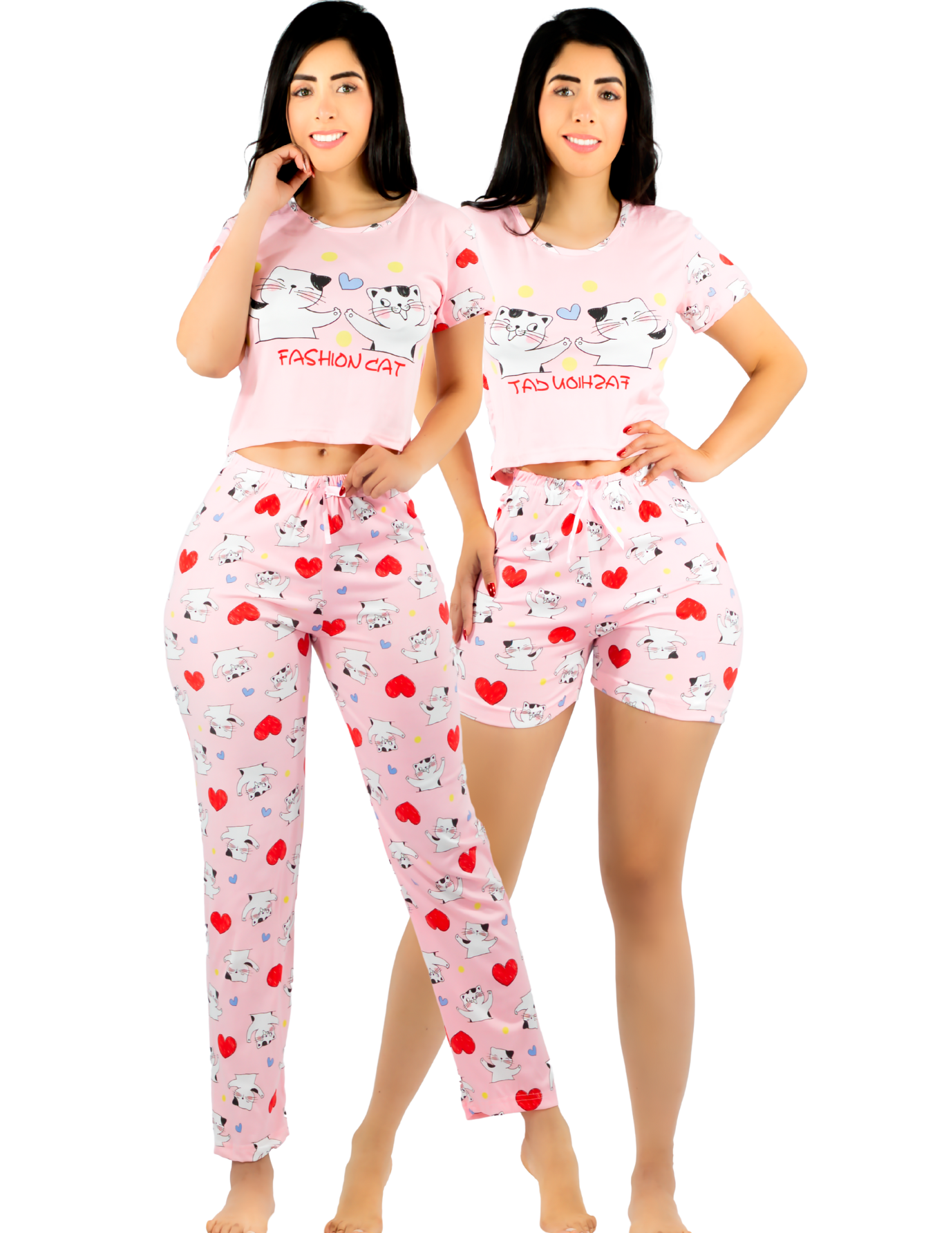 Foto 2 pulgar | Pijama De 3 Piezas Mujer Pantalon Short Y Playera A Juego Pij-077-3 Diseño Unico Pijama De Mujer