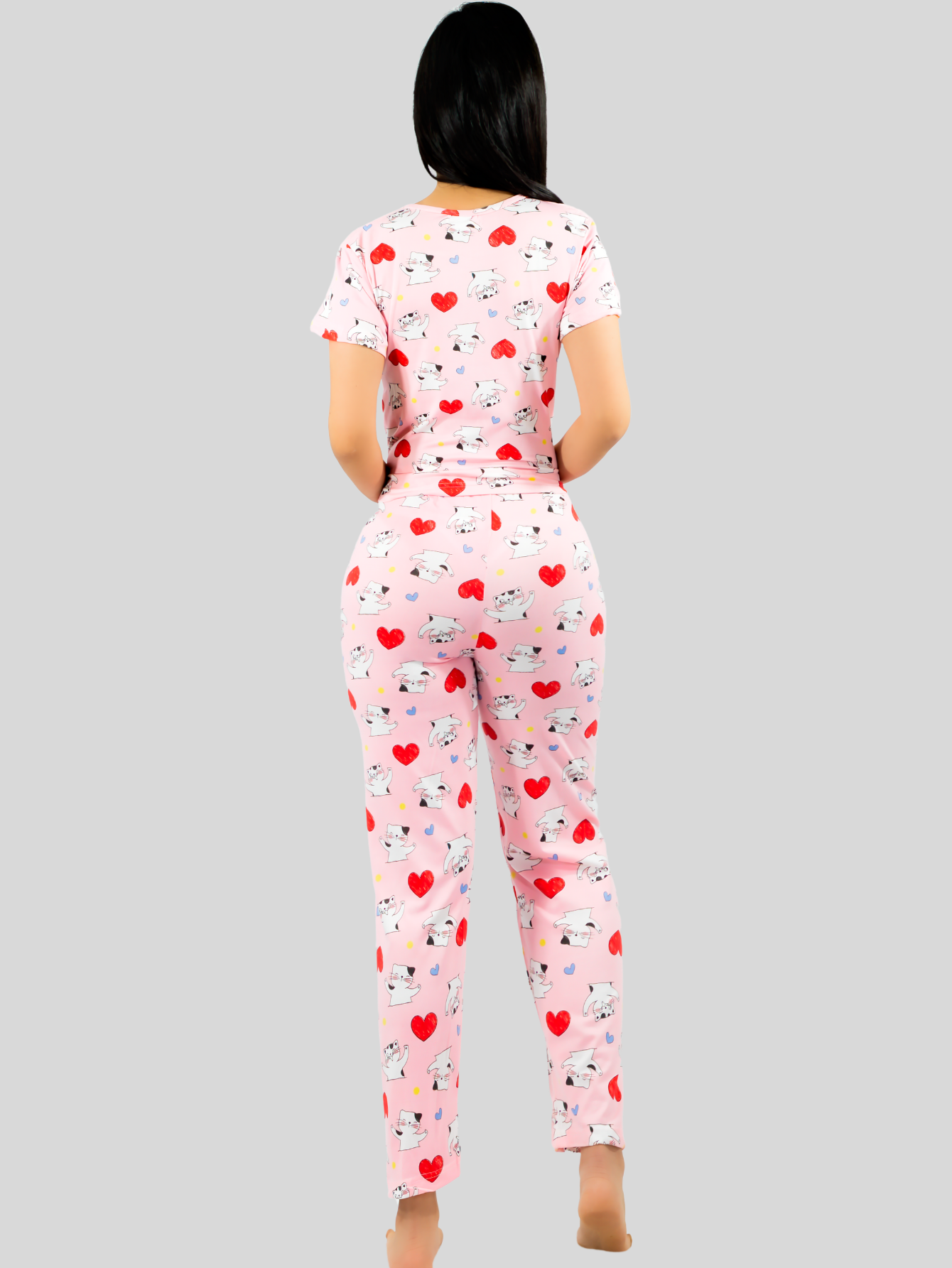 Foto 4 pulgar | Pijama De 3 Piezas Mujer Pantalon Short Y Playera A Juego Pij-077-3 Diseño Unico Pijama De Mujer