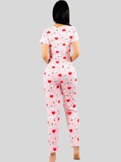 Foto 3 | Pijama De 3 Piezas Mujer Pantalon Short Y Playera A Juego Pij-077-3 Diseño Unico Pijama De Mujer