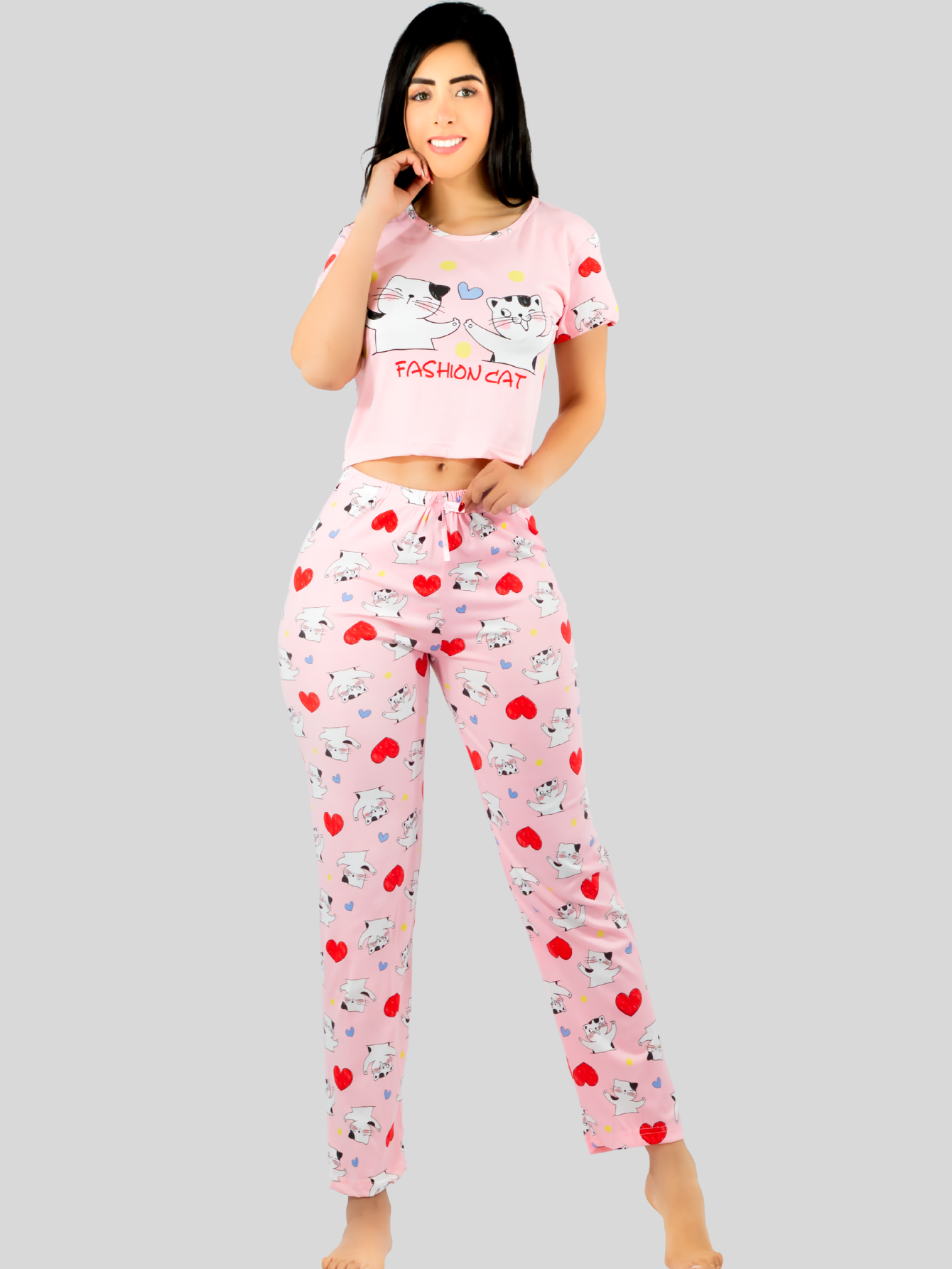 Foto 5 pulgar | Pijama De 3 Piezas Mujer Pantalon Short Y Playera A Juego Pij-077-3 Diseño Unico Pijama De Mujer