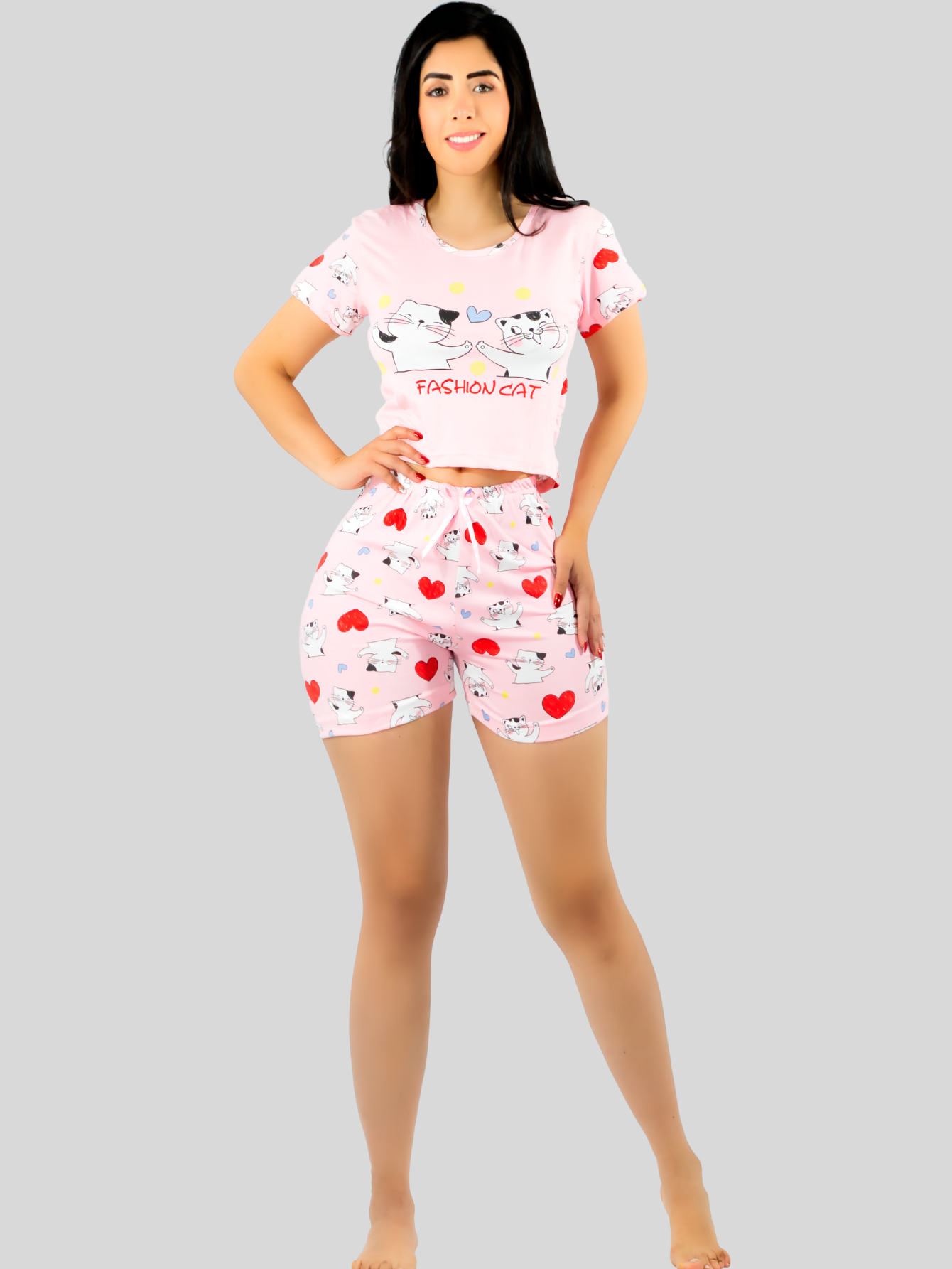 Foto 7 pulgar | Pijama De 3 Piezas Mujer Pantalon Short Y Playera A Juego Pij-077-3 Diseño Unico Pijama De Mujer