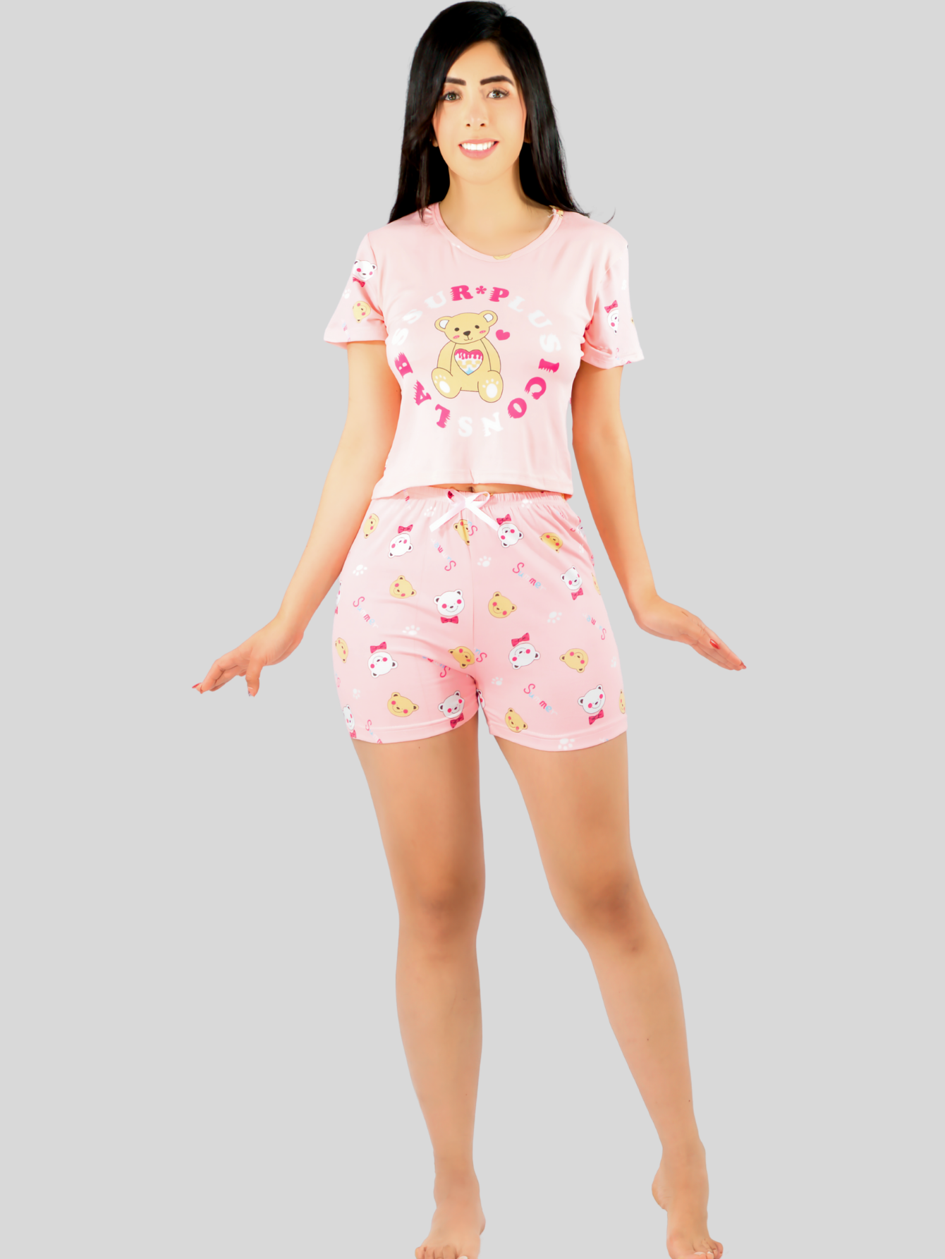 Foto 7 pulgar | Pijama De 3 Piezas Mujer Pantalon Short Y Playera A Juego Pij-077-3 Diseño Unico Pijama De Mujer