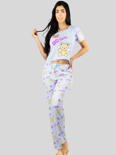 Foto 4 | Pijama De 3 Piezas Mujer Pantalon Short Y Playera A Juego Pij-077-3 Diseño Unico Pijama De Mujer