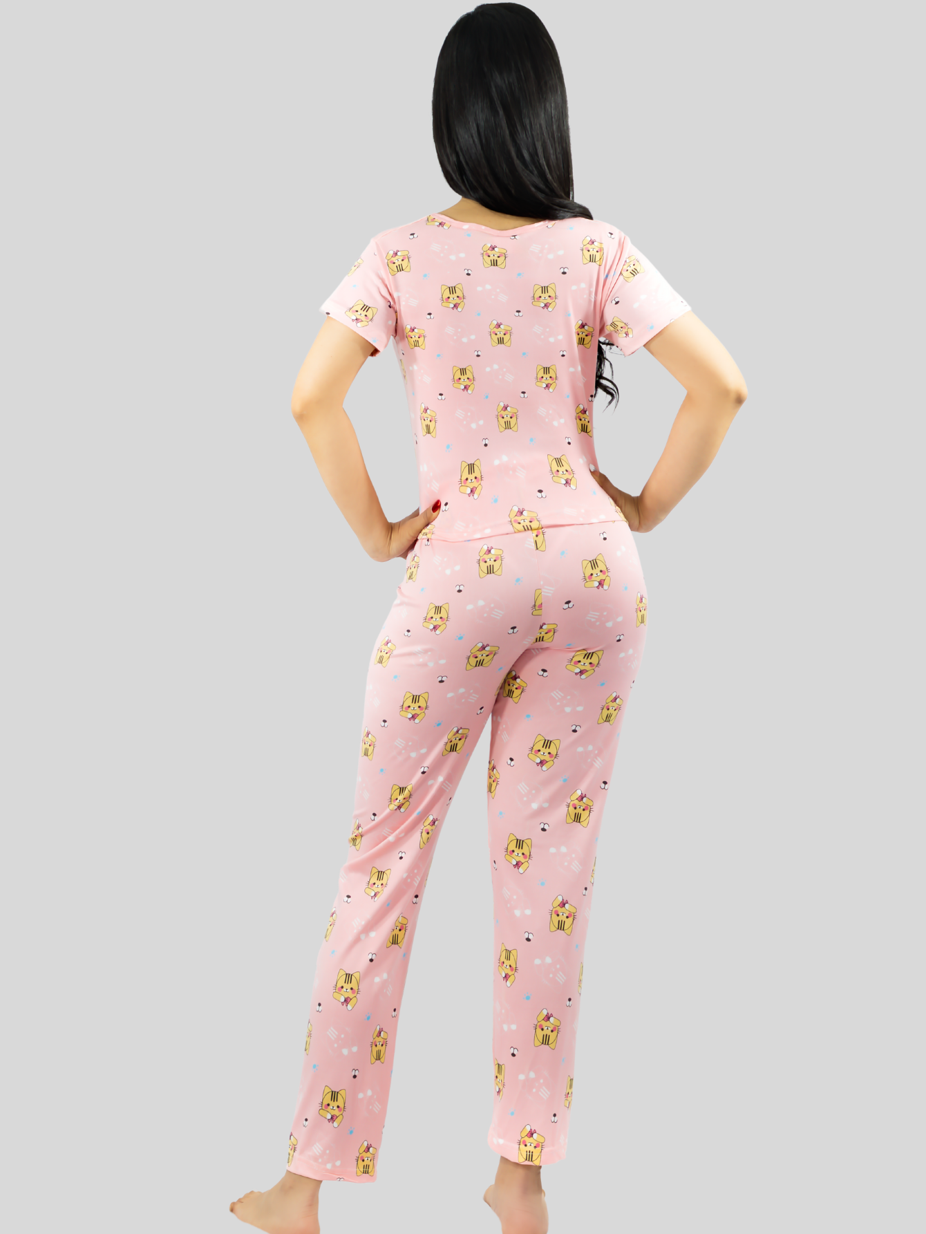 Foto 4 pulgar | Pijama De 3 Piezas Mujer Pantalon Short Y Playera A Juego Pij-077-3 Diseño Unico Pijama De Mujer