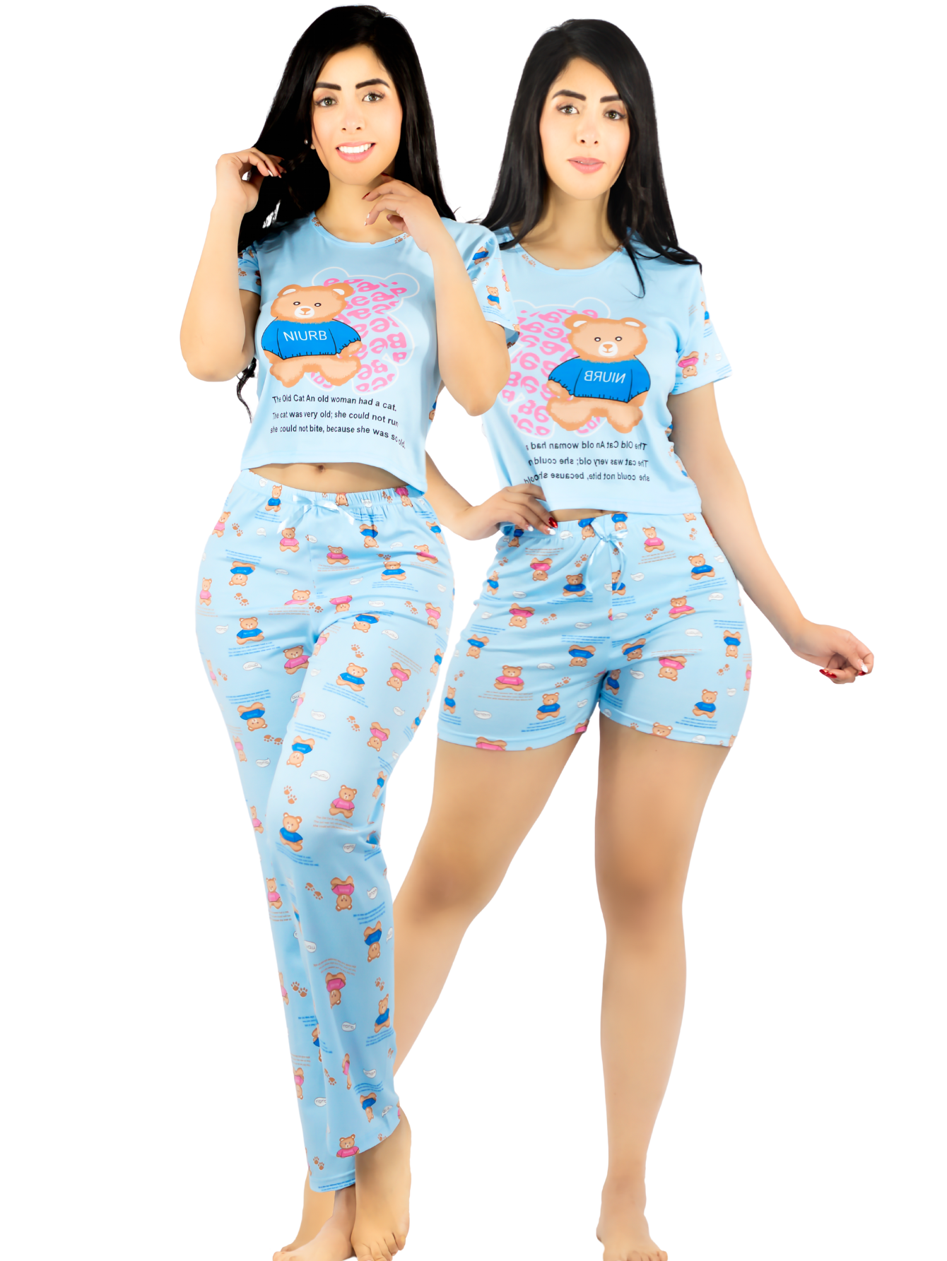 Foto 2 pulgar | Pijama De 3 Piezas Mujer Pantalon Short Y Playera A Juego Pij-077-3 Diseño Unico Pijama De Mujer