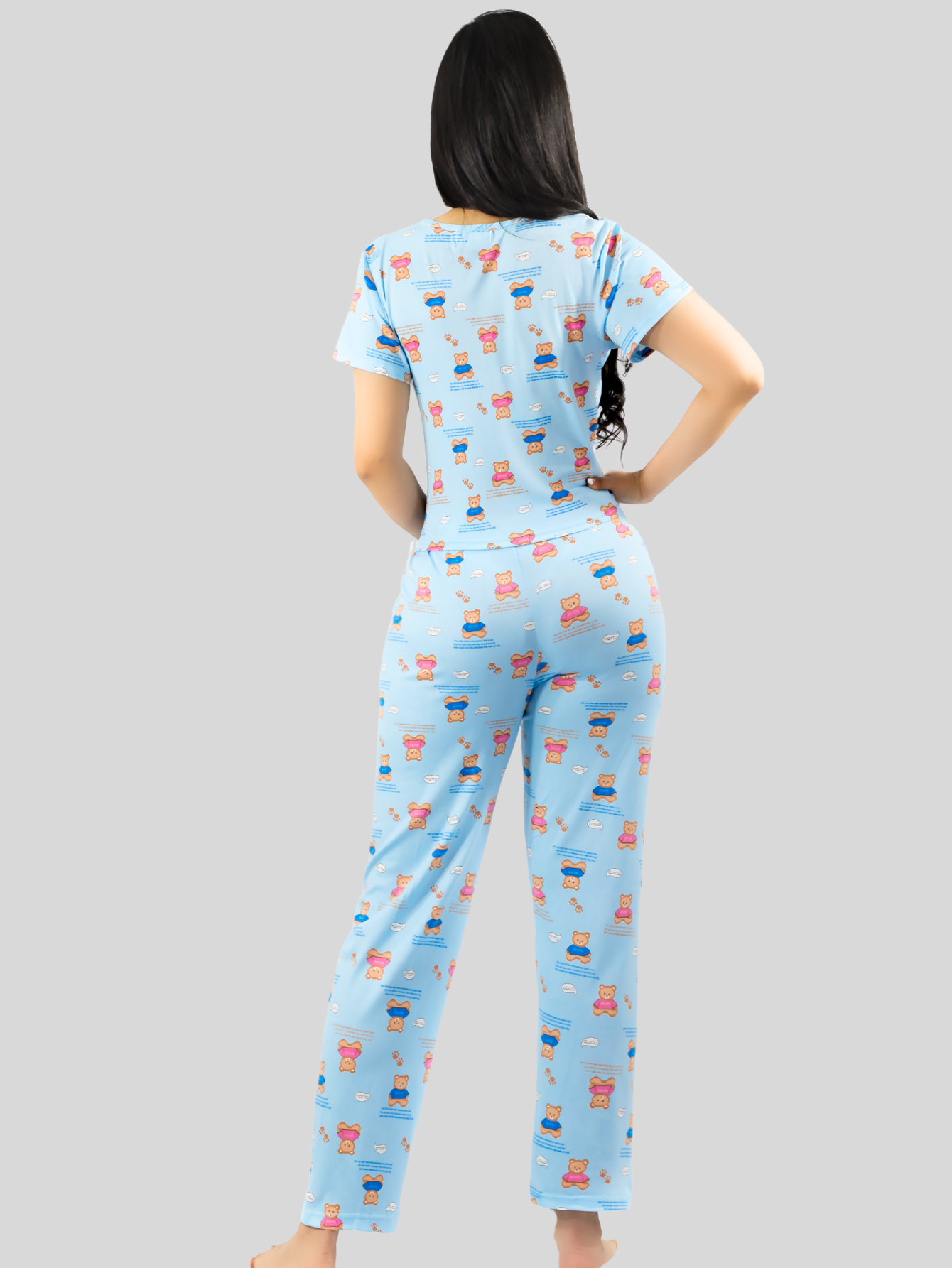 Foto 4 pulgar | Pijama De 3 Piezas Mujer Pantalon Short Y Playera A Juego Pij-077-3 Diseño Unico Pijama De Mujer