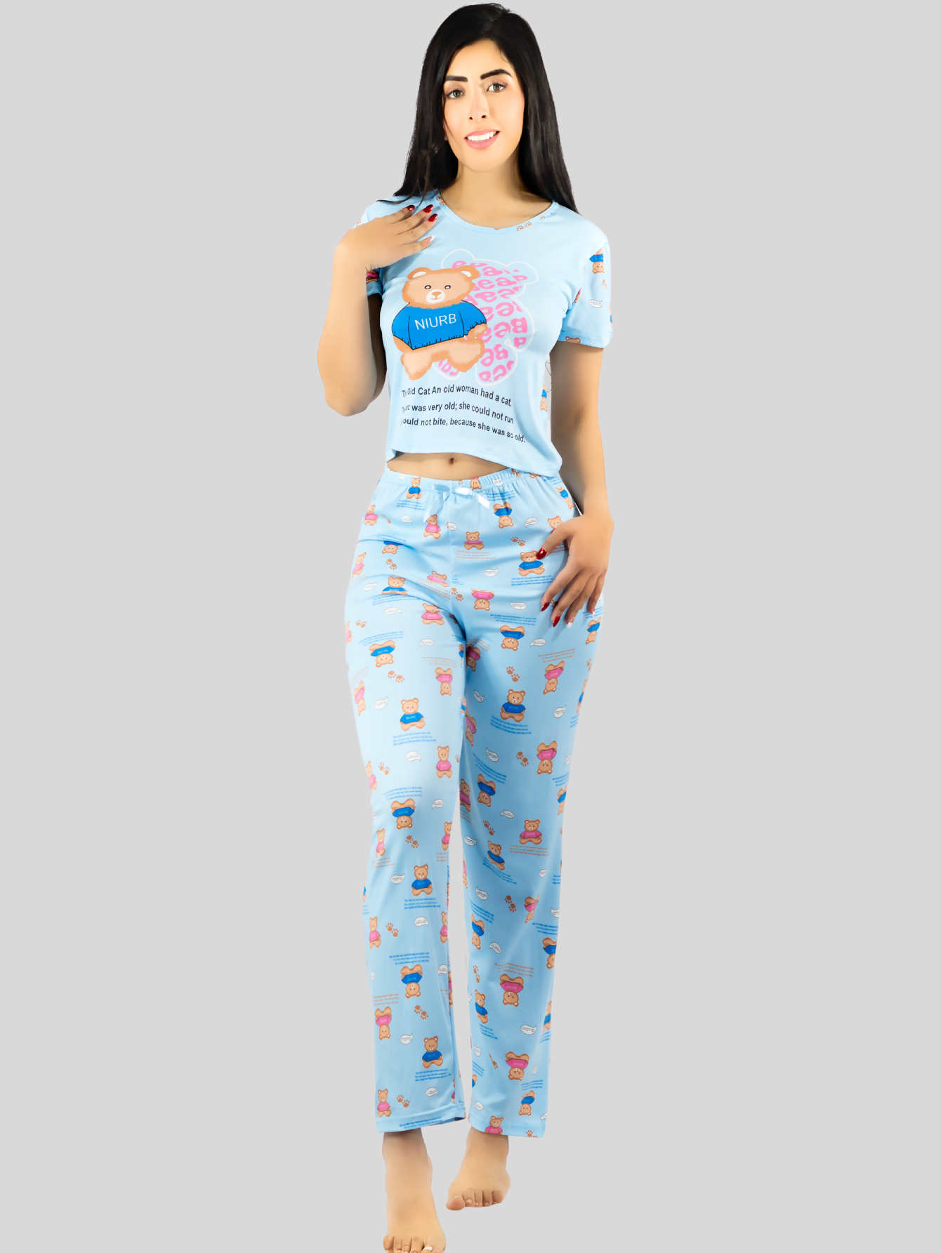 Foto 5 pulgar | Pijama De 3 Piezas Mujer Pantalon Short Y Playera A Juego Pij-077-3 Diseño Unico Pijama De Mujer