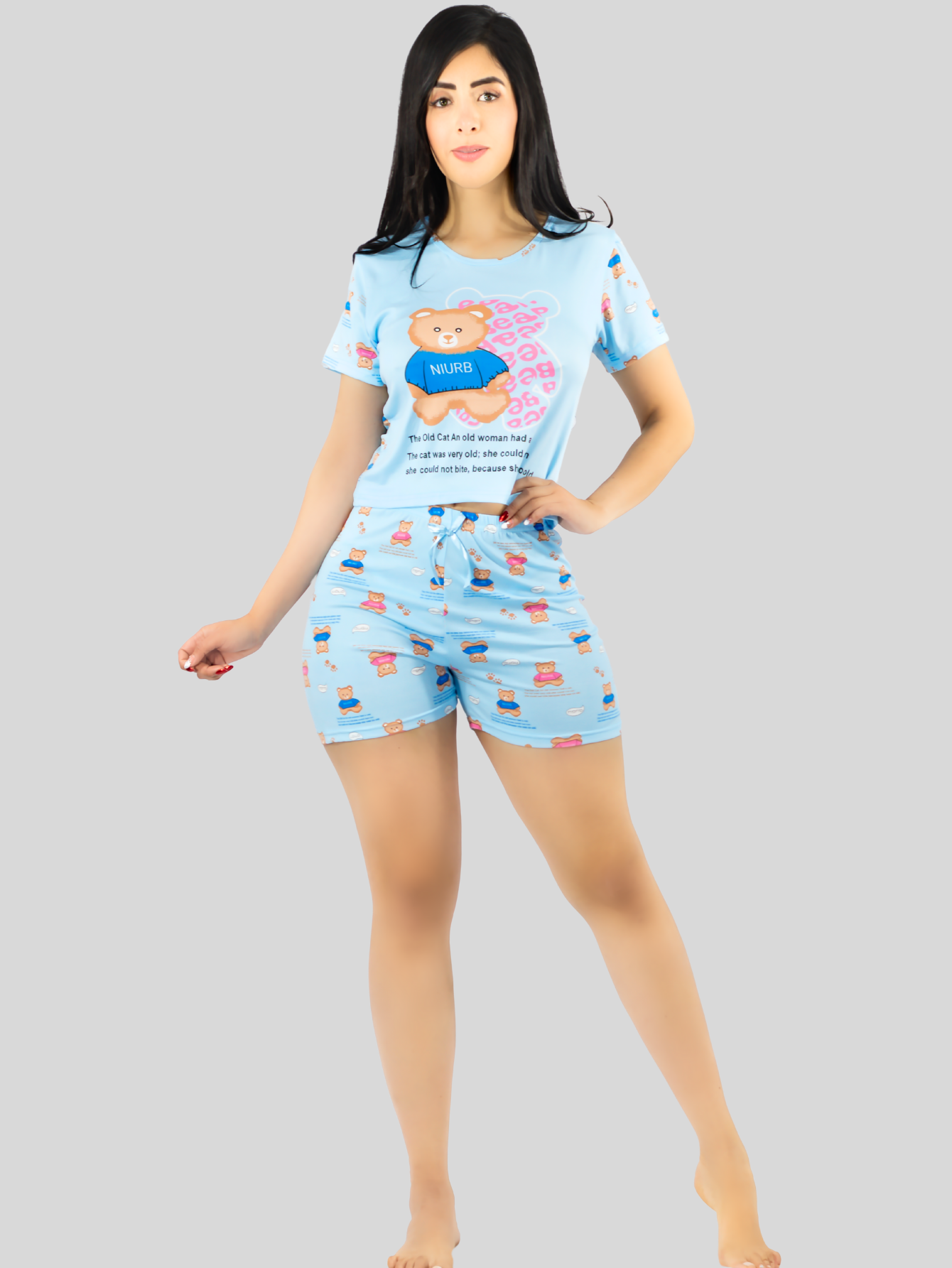 Foto 7 pulgar | Pijama De 3 Piezas Mujer Pantalon Short Y Playera A Juego Pij-077-3 Diseño Unico Pijama De Mujer
