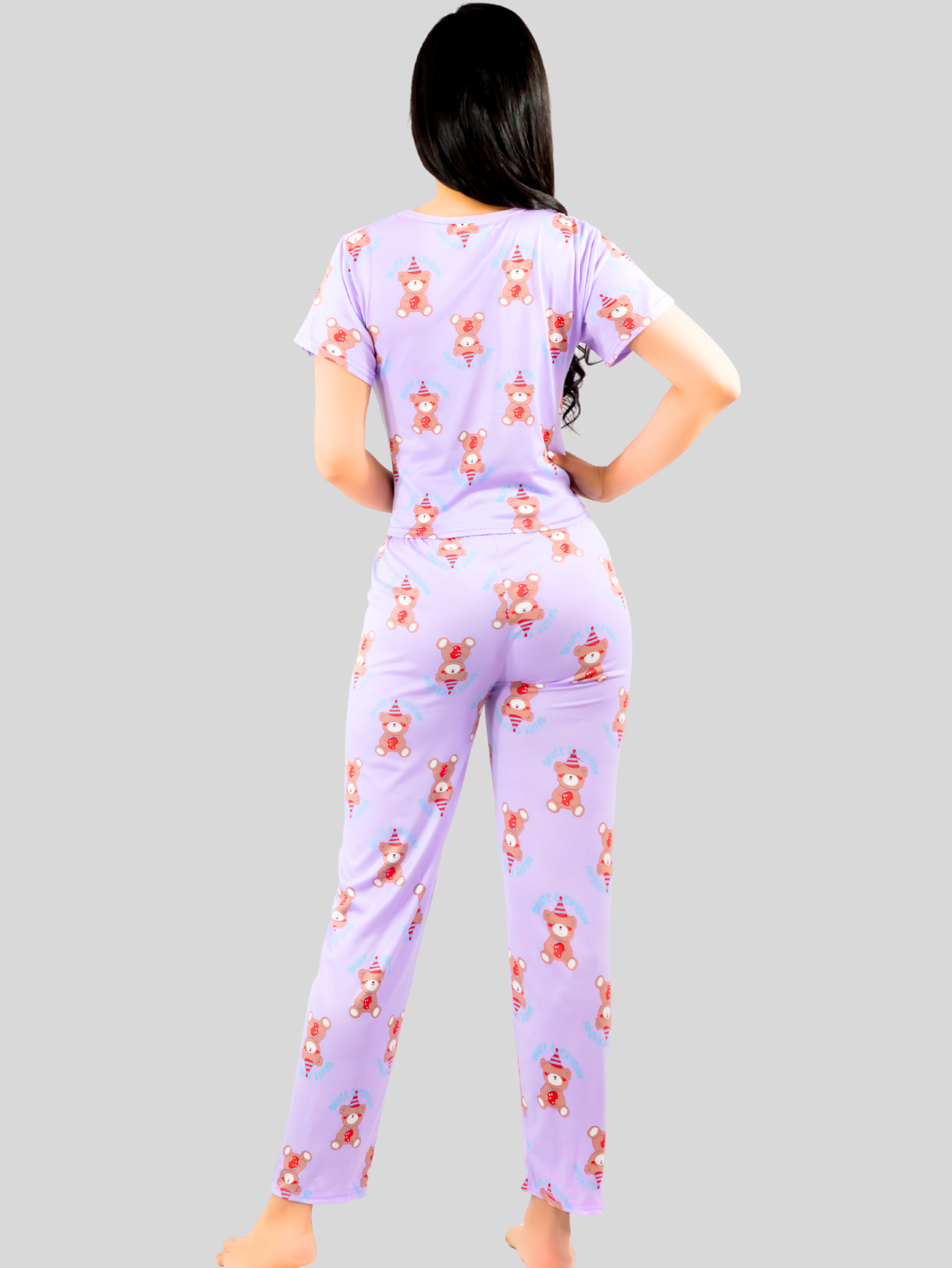 Foto 4 pulgar | Pijama De 3 Piezas Mujer Pantalon Short Y Playera A Juego Pij-077-3 Diseño Unico Pijama De Mujer