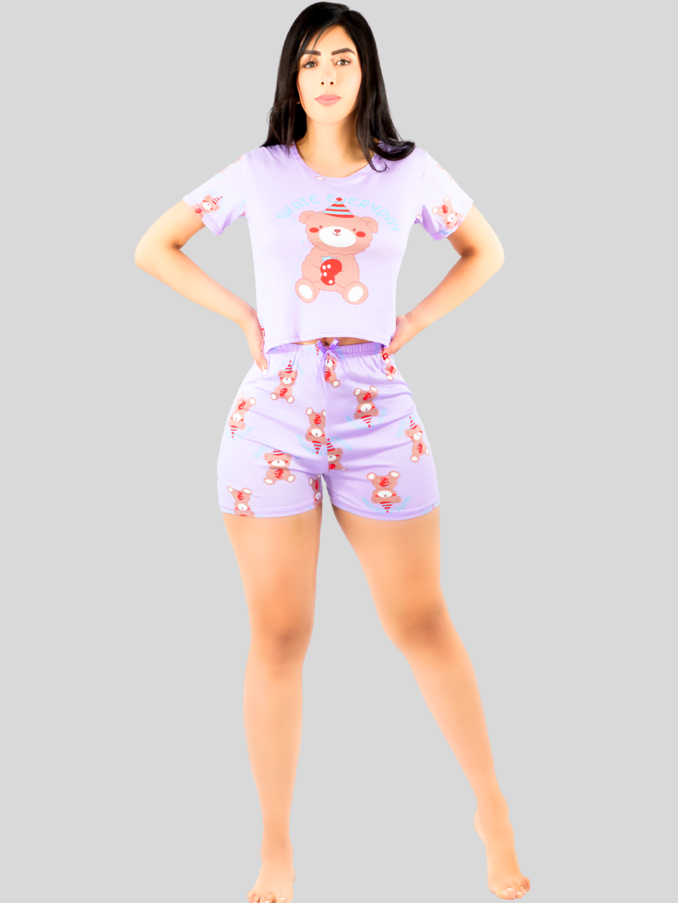 Foto 7 pulgar | Pijama De 3 Piezas Mujer Pantalon Short Y Playera A Juego Pij-077-3 Diseño Unico Pijama De Mujer