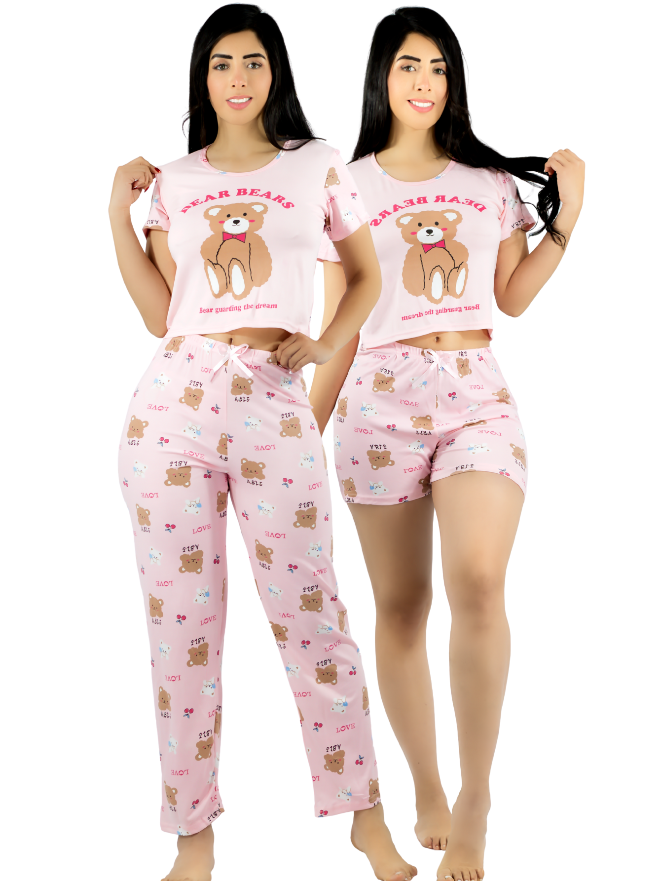 Foto 2 pulgar | Pijama De 3 Piezas Mujer Pantalon Short Y Playera A Juego Pij-077-3 Diseño Unico Pijama De Mujer