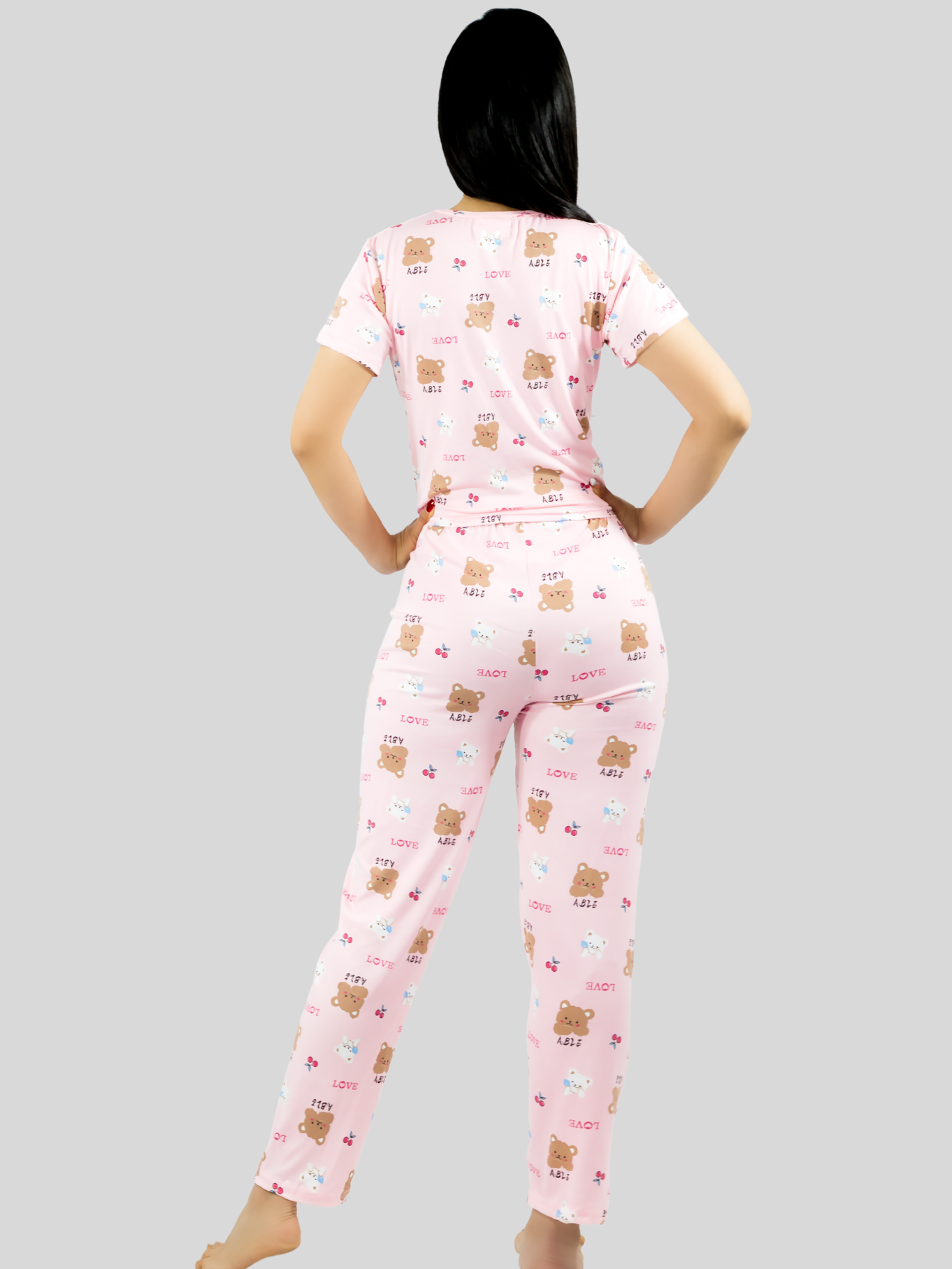 Foto 4 pulgar | Pijama De 3 Piezas Mujer Pantalon Short Y Playera A Juego Pij-077-3 Diseño Unico Pijama De Mujer