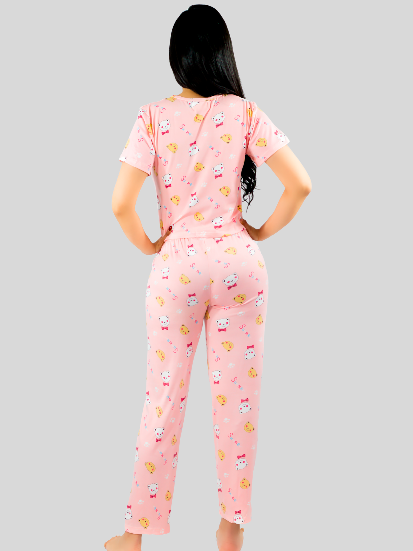 Foto 4 pulgar | Pijama De 3 Piezas Mujer Pantalon Short Y Playera A Juego Pij-077-3 Diseño Unico Pijama De Mujer