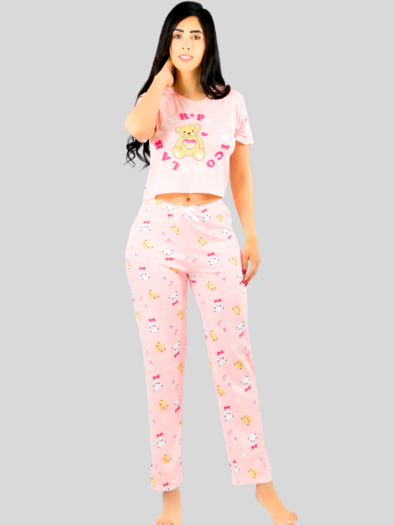 Foto 5 pulgar | Pijama De 3 Piezas Mujer Pantalon Short Y Playera A Juego Pij-077-3 Diseño Unico Pijama De Mujer