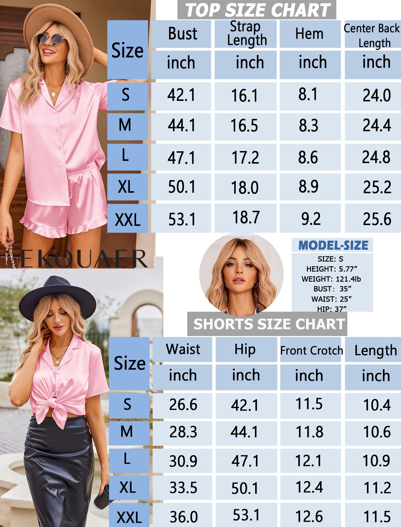 Foto 7 pulgar | Conjunto de Pijama Ekouaer para Mujer-Venta Internacional