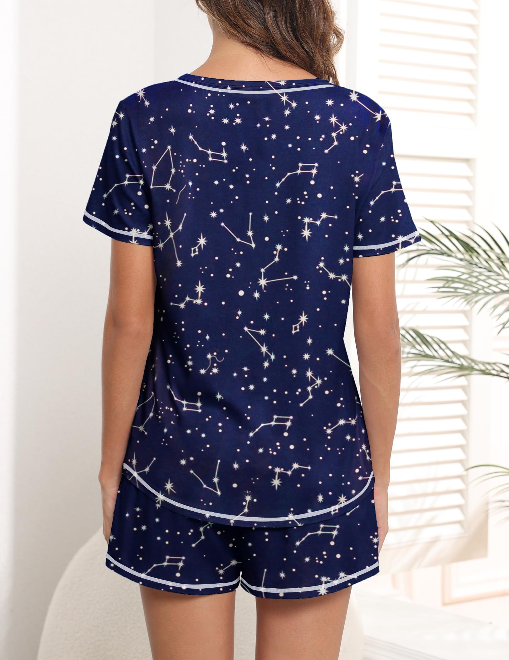 Foto 5 pulgar | Pijama Ekouaer de Manga Corta para Mujer- Venta Internacional
