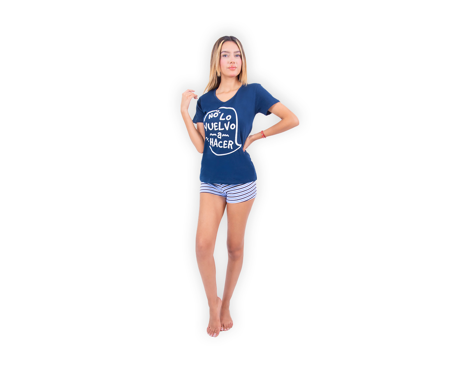 Foto 4 pulgar | Conjunto De Pijama Short Para Mujer Marca Twins