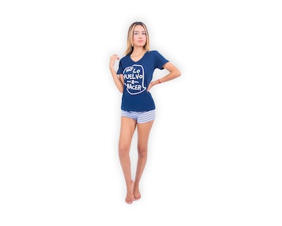 Foto 3 | Conjunto De Pijama Short Para Mujer Marca Twins