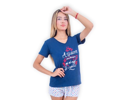 Foto 1 | Conjunto De Pijama Short Para Mujer Marca Twins