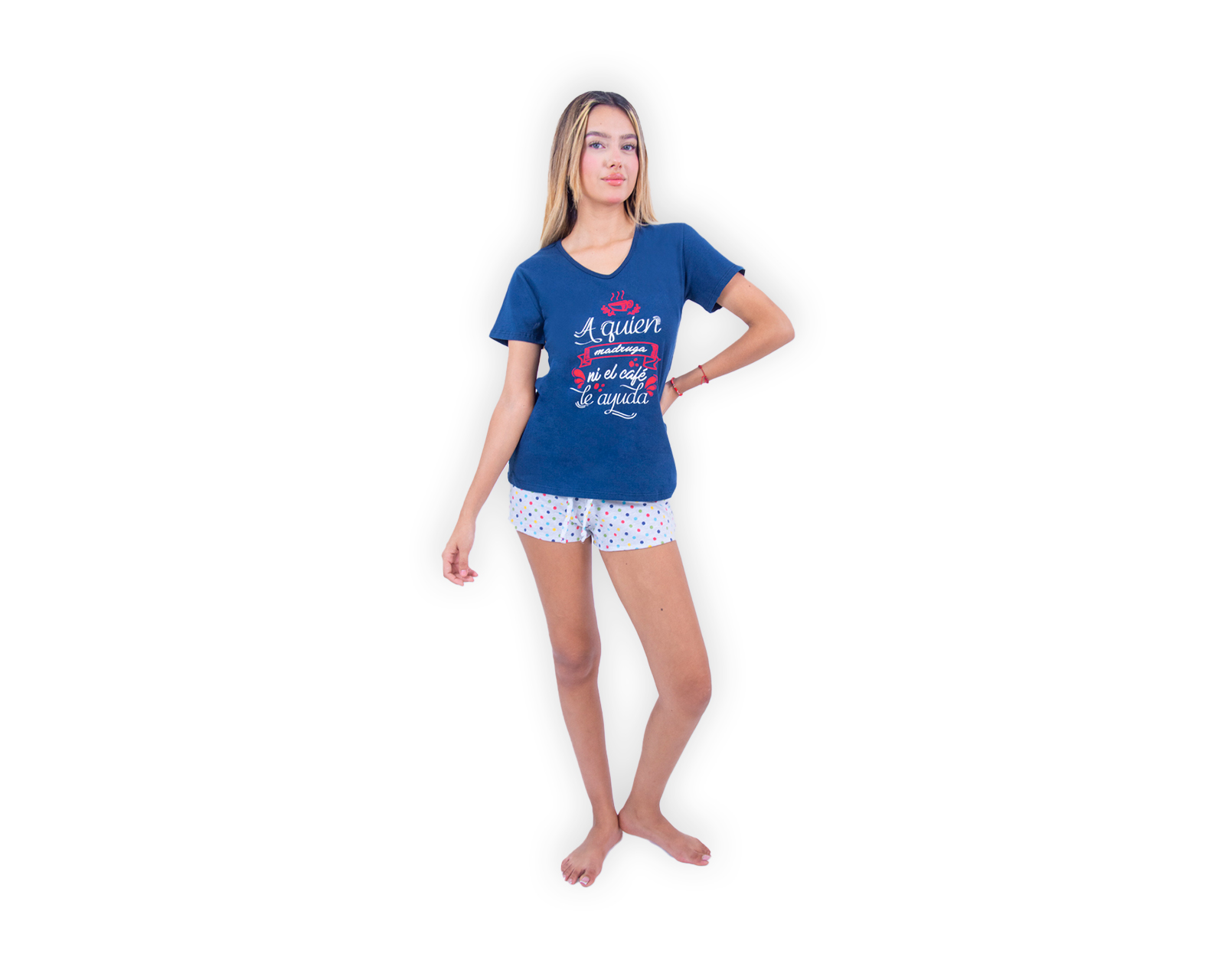 Foto 4 pulgar | Conjunto De Pijama Short Para Mujer Marca Twins