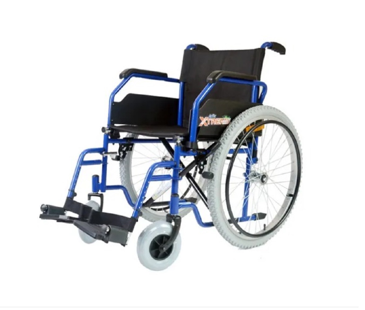 Foto 2 | Silla de Ruedas ReActiv R218020To-TN color Azul Todo Terreno Descansapies Xtreme 18"