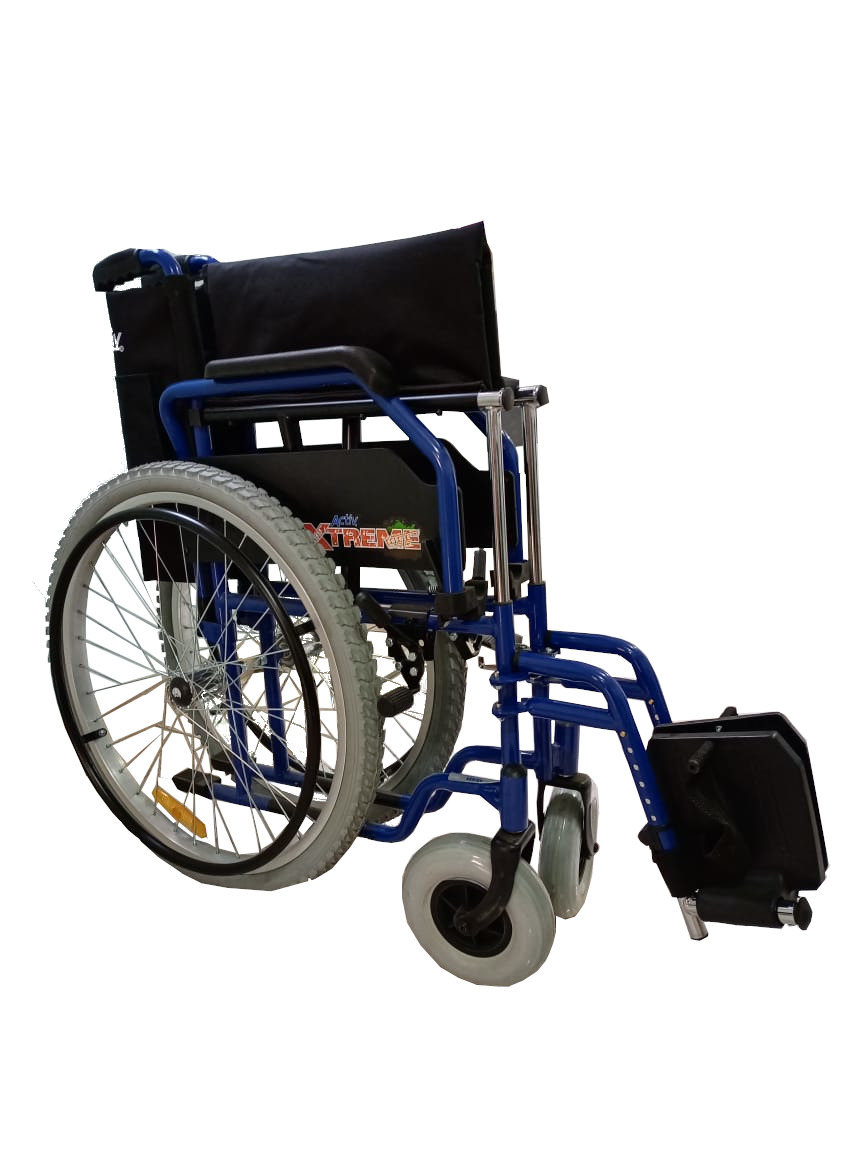 Foto 4 | Silla de Ruedas ReActiv R218020To-TN color Azul Todo Terreno Descansapies Xtreme 18"