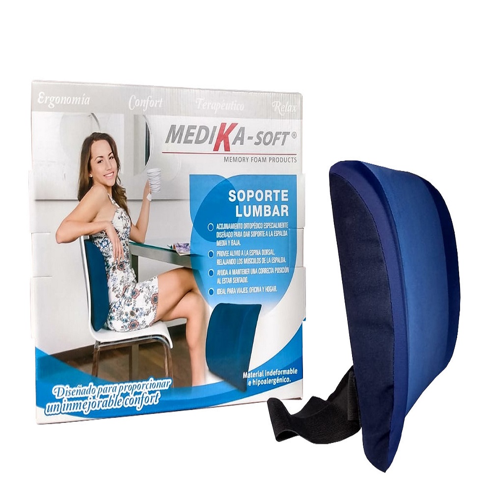 Foto 2 pulgar | Soporte Lumbar Memory Foam Medika Mf-sl01 Azul