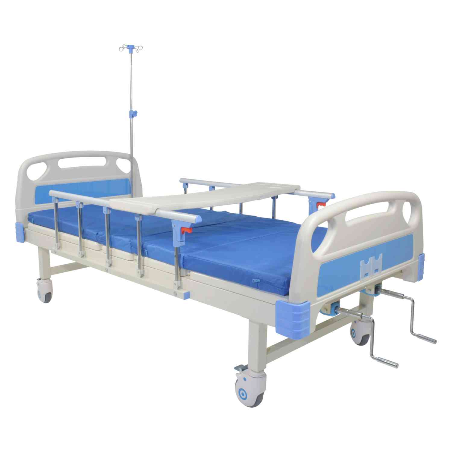 Cama de Hospital Profesional Nanofort Mkz-camhosc07 color Blanco Manual Reclinable con Accesorios