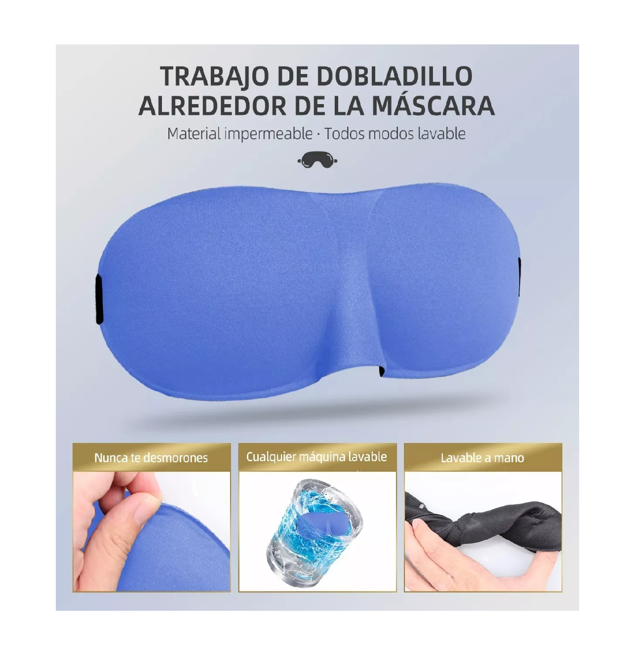 Foto 5 pulgar | Antifaz para Dormir 3D Belug Ajustable + 6 Pares de Tapones de Oídos