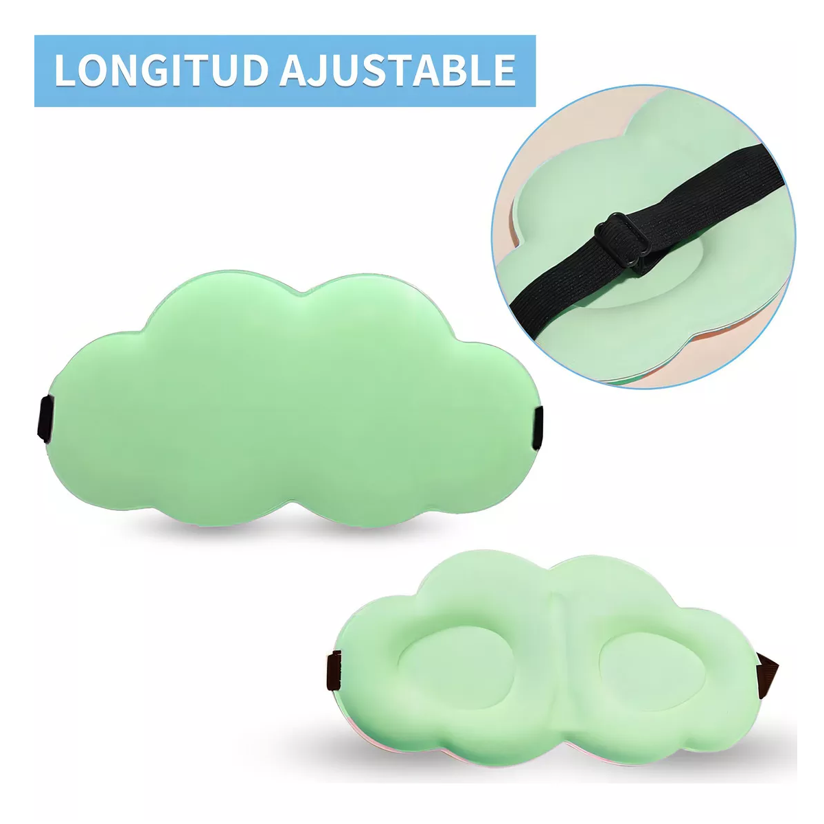 Foto 3 | Antifaz Nube 3d Dormir Ajustable Verde