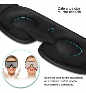 Foto 4 | Antifaz para Dormir Belug Negro Ajustable + 5 Tapones de Oídos