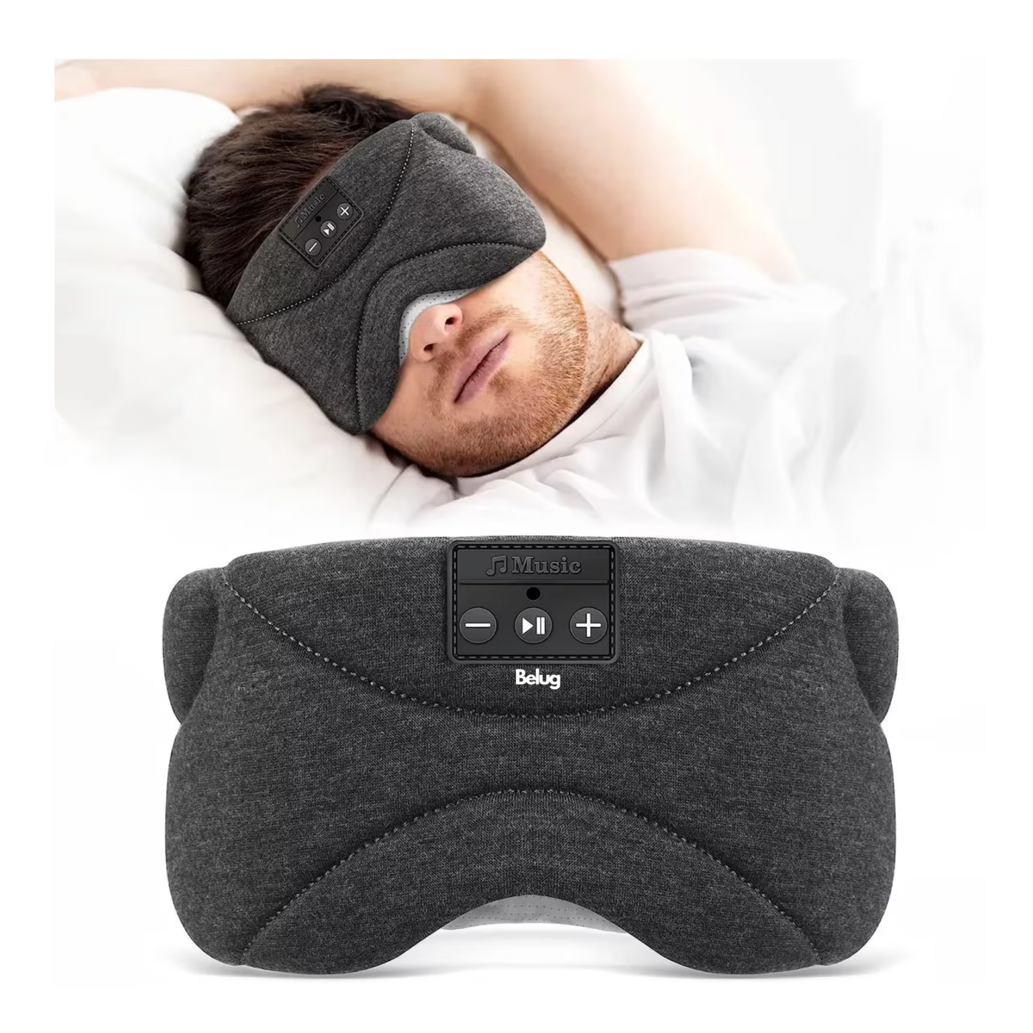 Foto 3 pulgar | Gafa Para Dormir Belug Super Suave Bluetooth Con Auriculares, Negro