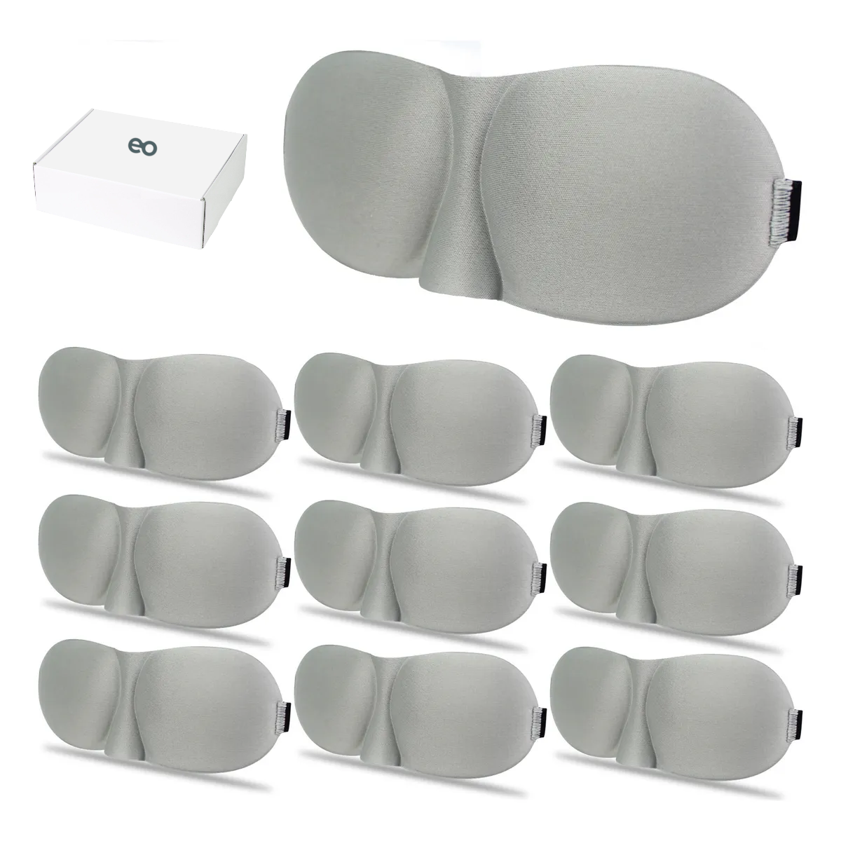 Foto 1 | 10pcs Máscara De Ojos Para Dormir 3d Suave Y Cómoda Eo Safe Imports Esi-19685 Gris