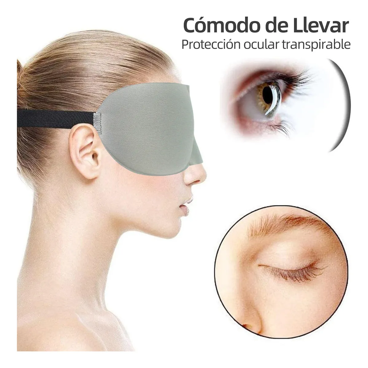 Foto 4 pulgar | 10pcs Máscara De Ojos Para Dormir 3d Suave Y Cómoda Eo Safe Imports Esi-19685 Gris