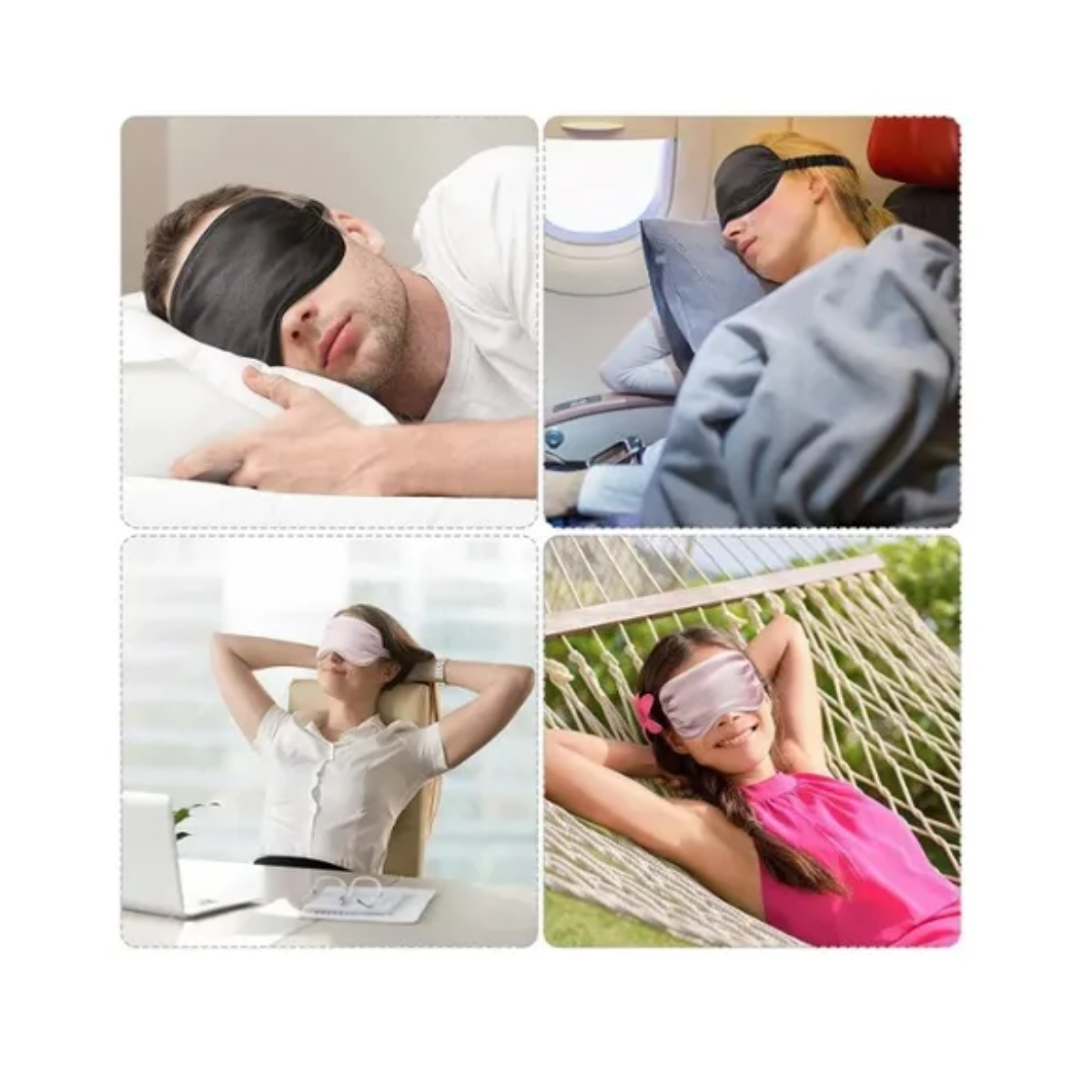 Foto 4 pulgar | Set 4 Antifaces De Seda De Doble Capa Para Facilitar El Sueño 4 Colores Eo Safe Imports Esi-19682 Multicolor