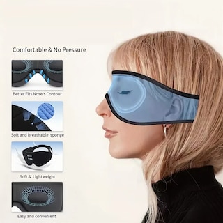 Foto 3 | Antifaz Dormir Tapones Para Dormir Gafas Con Bluetooth Eo Safe Imports Esi-19684 Negro
