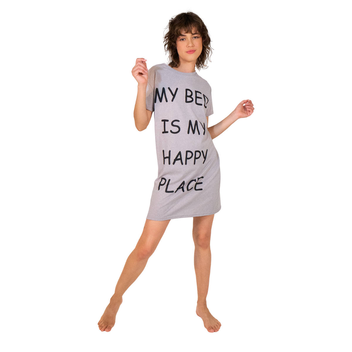 Foto 3 | Camisón I Love Shape M9036 de Algodón con Estampado Gris
