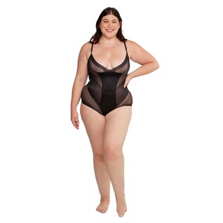 Foto 1 | Bodysuit Satinado con Mesh Aylon 238 Negro