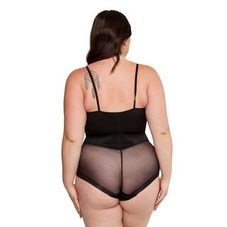 Foto 2 | Bodysuit Satinado con Mesh Aylon 238 Negro